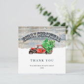 Red Boerderij Truck Holiday Corporate Kerstmis Bedankkaart (Staand voorkant)