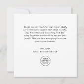 Red Boerderij Truck Holiday Corporate Kerstmis Bedankkaart (Achterkant)