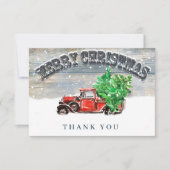  Red Boerderij Truck Holiday Corporate Kerstmis Bedankkaart (Voorkant)