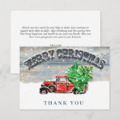  Red Boerderij Truck Holiday Corporate Kerstmis Bedankkaart (Voorkant / Achterkant)
