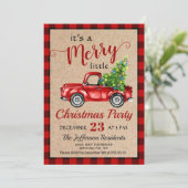 Red Boerderij Truck Holiday Kerstfeest Kaart (Staand voorkant)