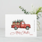 Red Boerderij Truck kerst Corporate Greep Feestdagenkaart (Staand voorkant)