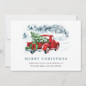 Red Boerderij Truck kerst Corporate Greep Feestdagenkaart (Voorkant)