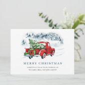 Red Boerderij Truck kerst Corporate Greep Feestdagenkaart (Staand voorkant)