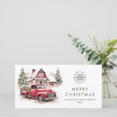 Red Boerderij Truck kerst Corporate Greep Feestdagenkaart (Staand voorkant)