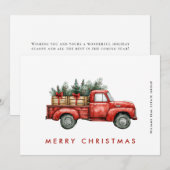 Red Boerderij Truck kerst Corporate Greep Feestdagenkaart (Voorkant / Achterkant)