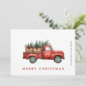 Red Boerderij Truck kerst Corporate Greep Feestdagenkaart (Staand voorkant)