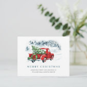 Red Boerderij Truck kerst Corporate Holiday Briefkaart (Staand voorkant)