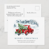 Red Boerderij Truck kerst Corporate Holiday Briefkaart (Voorkant / Achterkant)