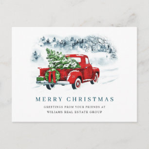  Red Boerderij Truck kerst Corporate Holiday Briefkaart