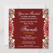 Red Bohemian Special Party Uitnodiging (Achterkant)