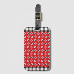 Red Boho Bandana Print Bagagelabel