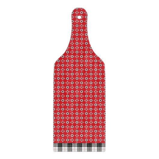 Red Boho Bandana Print Snijplank (Voorkant)