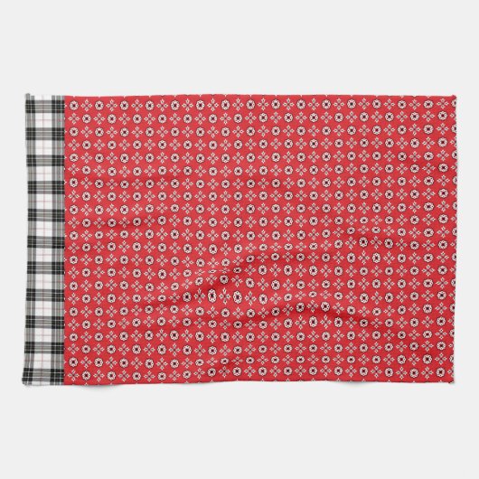 Red Boho Bandana Print Theedoek (Horizontaal)