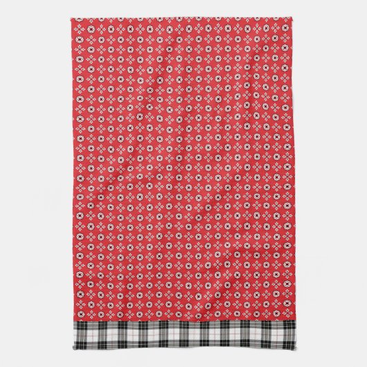 Red Boho Bandana Print Theedoek (Verticaal)