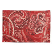 Red Boho Chic Retro Hippy Paisley Bandanna Kussensloop (Achterkant)