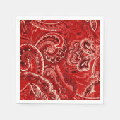 Red Boho Chic Retro Hippy Paisley Bandanna Servetten (Voorkant)