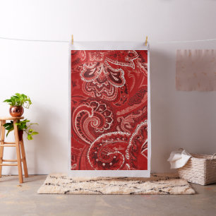 Red Boho Chic Retro Hippy Paisley Bandanna Stof
