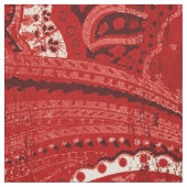 Red Boho Chic Retro Hippy Paisley Bandanna Stof (Swatch)
