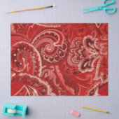 Red Boho Chic Retro Hippy Paisley Bandanna Tissuepapier (Craft)