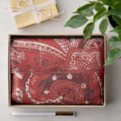 Red Boho Chic Retro Hippy Paisley Bandanna Tissuepapier (Geschenk)