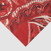 Red Boho Chic Retro Hippy Paisley Bandanna Tissuepapier (Detail)