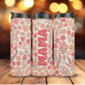 Red Boho Floral Mama Thermosbeker