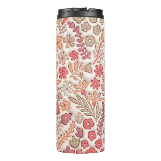 Red Boho Floral Mama Thermosbeker (Achterkant)