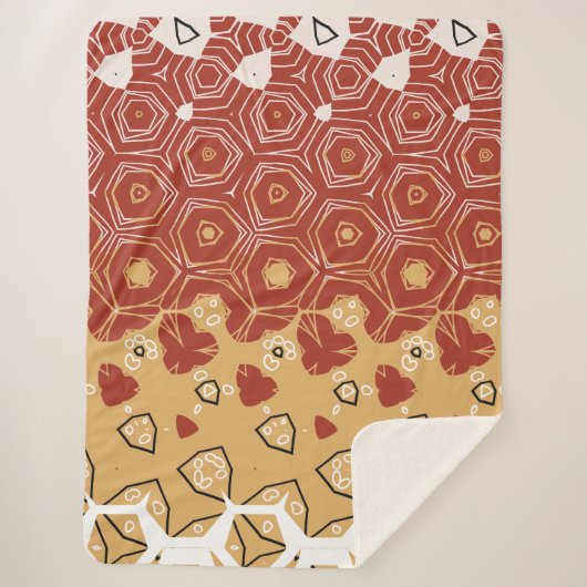 Red Boho Geometric Abstract 2 Sherpa Deken (Voorkant)
