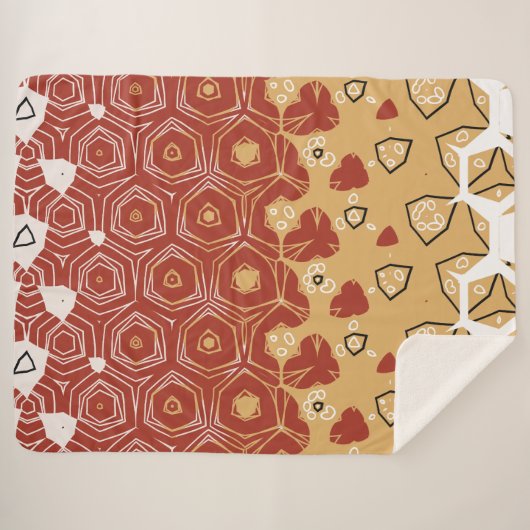 Red Boho Geometric Abstract 2 Sherpa Deken (Voorkant (horizontaal))