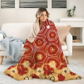 Red Boho Geometric Abstract 2 Sherpa Deken