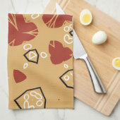 Red Boho Geometric Abstract 2 Theedoek (Quarter Fold)