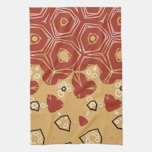 Red Boho Geometric Abstract 2 Theedoek