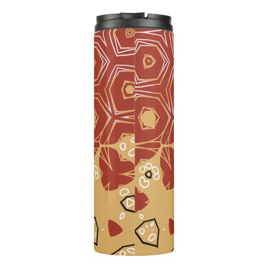 Red Boho Geometric Abstract 2 Thermosbeker (Achterkant)