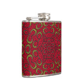 Red Boho Mandala Geometrische Rosette Retro Hippie Heupfles (Rechts)