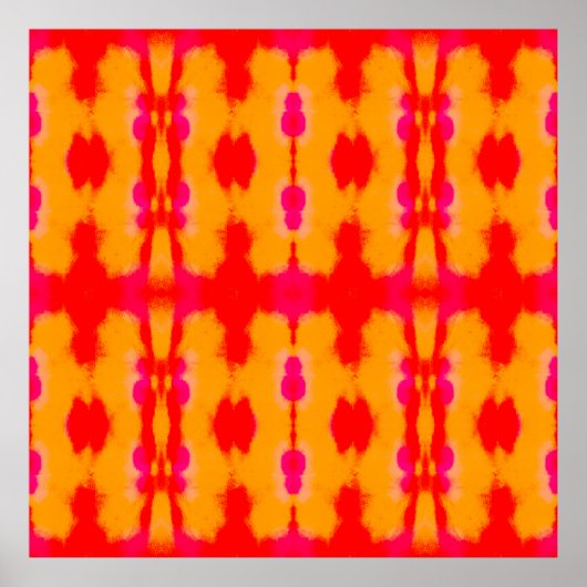 Red Boho mode. Perzisch tapijt. Waterverf Layer Poster (Voorkant)