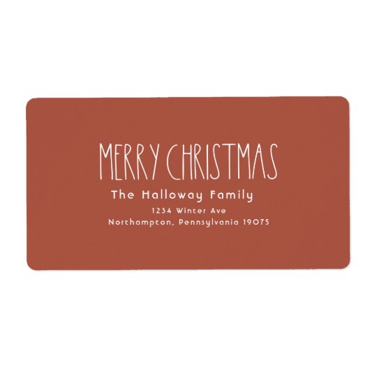 Red Boho-pakket voor kerstretour Etiket (Voorkant)