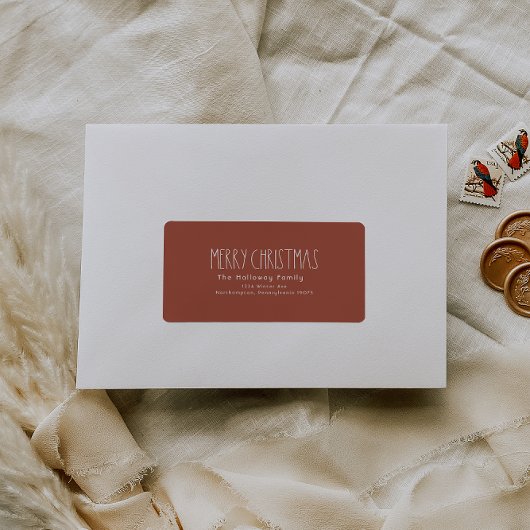 Red Boho-pakket voor kerstretour Etiket