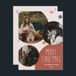 Red Boho Polka Dot Kerstmis Abstract met drie foto Feestdagenkaart<br><div class="desc">Dit rode boho polka stip met kerstmis abstract drie foto's vakantie-briefkaart is perfect voor je moderne boemische boerderij-geïnspireerde vakantiegroet. Het klassieke rustige, maar delicate, handgetekende lettertype geeft het een oorvolle blik, terwijl het schattig en eenvoudig blijft. De polka stippen komen in de aardtoon van rood, sage groen, wazige roze, terracotta,...</div>