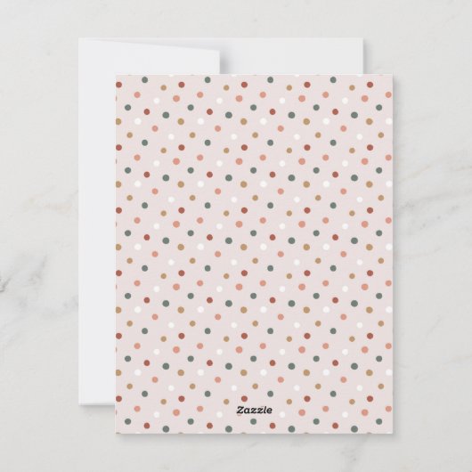 Red Boho Polka Dot Kerstmis, drie foto's Feestdagenkaart (Achterkant)