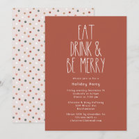 Red Boho Polka Dot Kerstmis Drink zijn Merry