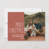 Red Boho Polka Dot Kerstmis Enige Foto Feestdagenkaart (Voorkant)