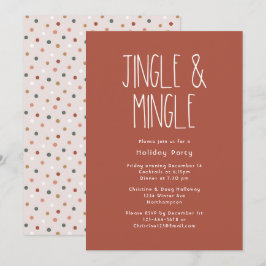 Red Boho Polka Dot Kerstmis Jingle en Mingle Kaart