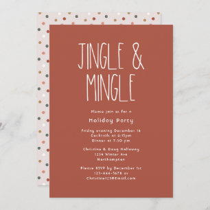 Red Boho Polka Dot Kerstmis Jingle en Mingle Kaart