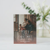 Red Boho Polka Dot Kerstmis - Verticale foto Feestdagenkaart (Staand voorkant)