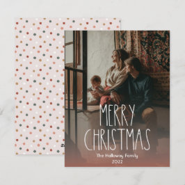 Red Boho Polka Dot Kerstmis - Verticale foto Feestdagenkaart