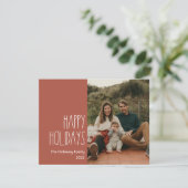 Red Boho Polka Dot Prettige feestdagen Single Phot Feestdagenkaart (Staand voorkant)