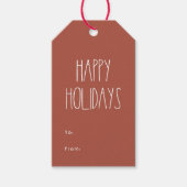 Red Boho Polka Dot Prettige feestdagen van Cadeaulabel (Voorkant)