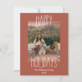 Red Boho Polka Dot Vertical Faded Foto Feestdagenkaart (Voorkant)