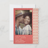 Red Boho Textile Engaged Romantic Couple Save The Date (Voorkant)